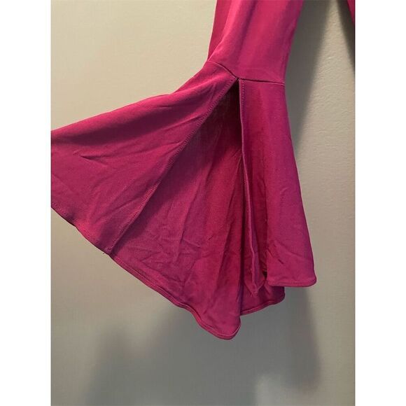 Diane von Furstenberg Women's Bell Sleeve Dress Size 2 Purple Knee Length - Picture 4 of 10